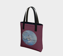 Load image into Gallery viewer, Cherry Blossom Beauty with maroon background Tote
